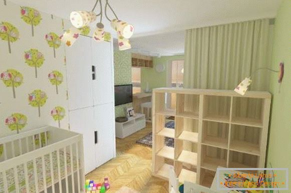 Proiectarea unui apartament cu o cameră pentru o familie cu un copil