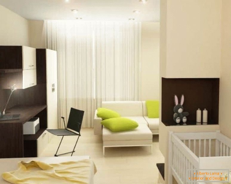 Proiectarea unui apartament cu o cameră pentru o familie