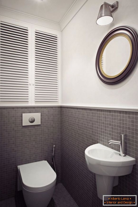 Placi de faianță în design mic de toaletă fotografie 11