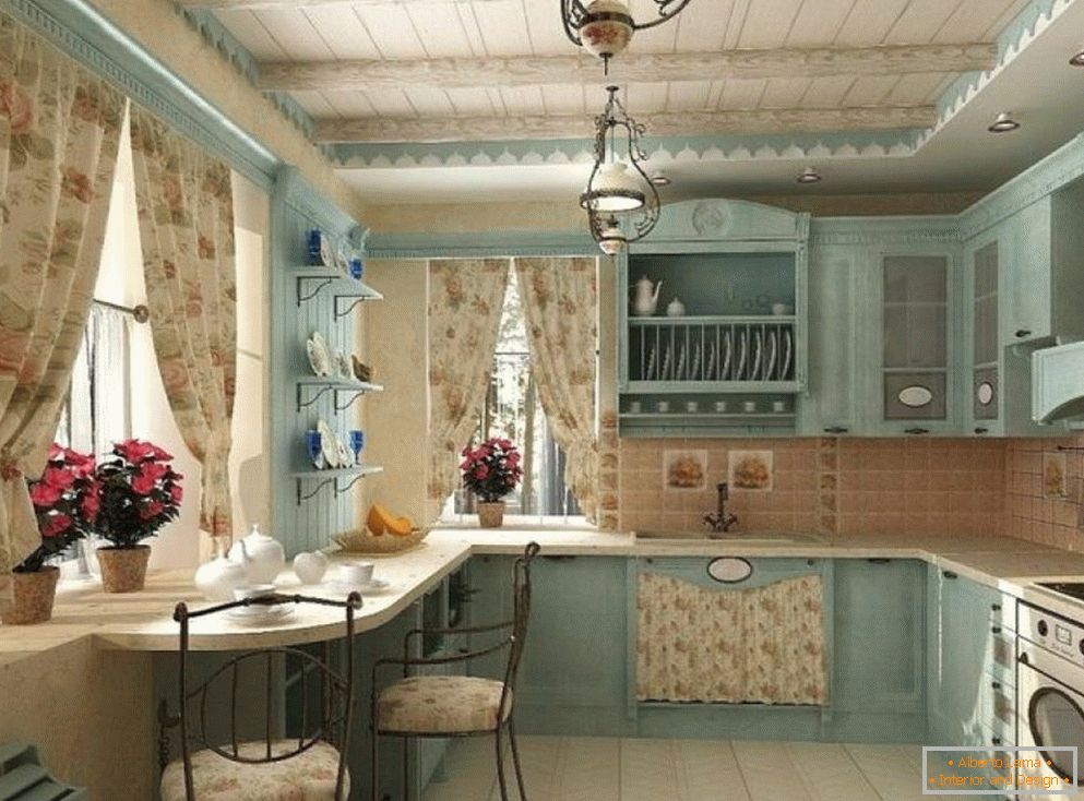 Interiorul bucătăriei în stil Provence