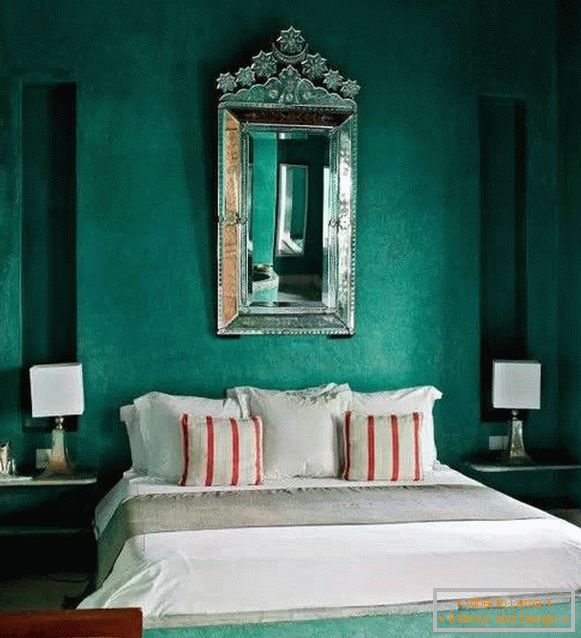 Dormitor verde în stil de lux