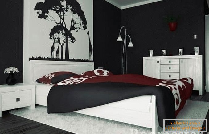 Decor de dormitor alb-negru pentru un stil clasic