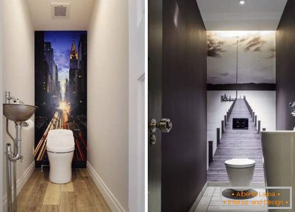 Frumos toaletă interioară - fotografie cu tapet în cameră