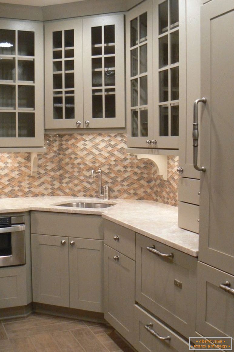 contemporan-gri-bucătărie-depozitare-dulapuri-plus-minunat-corner-chiuveta-design-cu-mozaic-backsplash-țiglă
