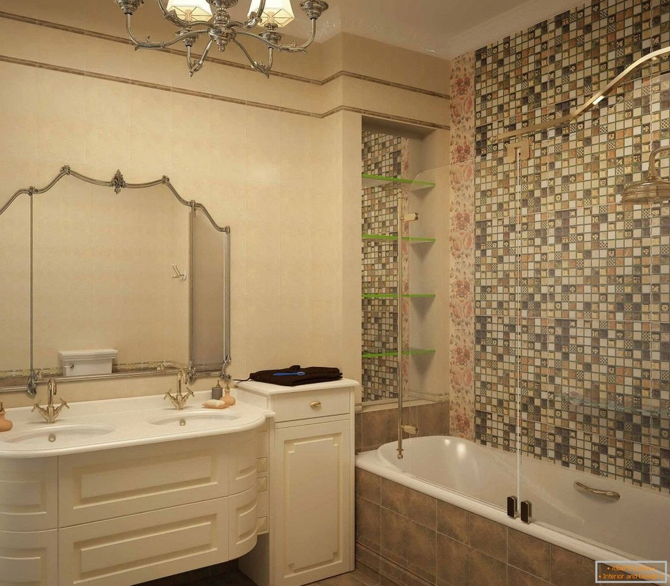 Interiorul de baie în stil clasic
