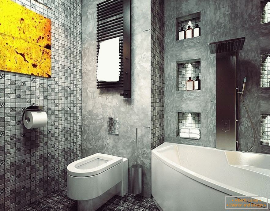 Interiorul de baie în stil eclectic