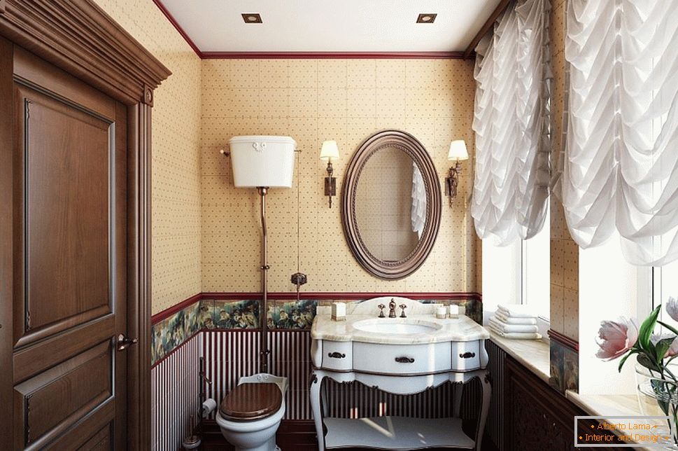 Interiorul de baie în stil baroc