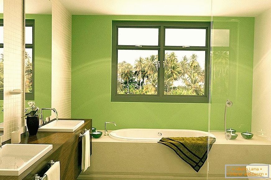 Baie cu fereastră в зеленом дизайне