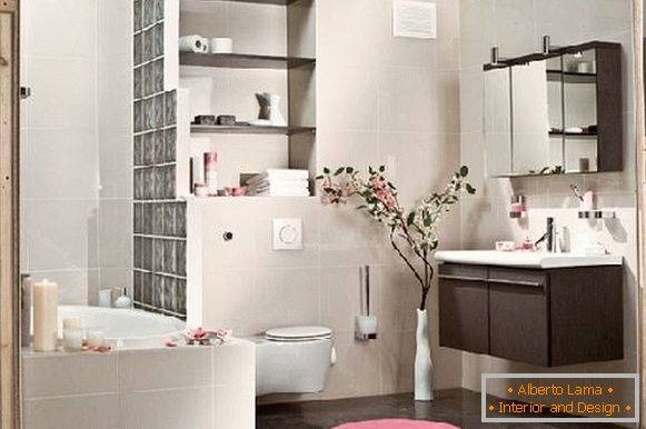 toaletă combinată cu o cameră de design de baie, fotografie 40