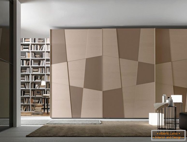 dulap-ușă-design-pentru-dormitor-superbe-geometrice-modele-uși glisante-mobilier-plus-large-rafturi de cărți și-crem-covor-in-maestru dulap-dormitor