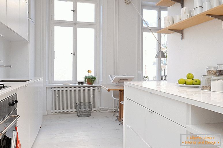 Bucătărie de apartamente mici de lux în Suedia