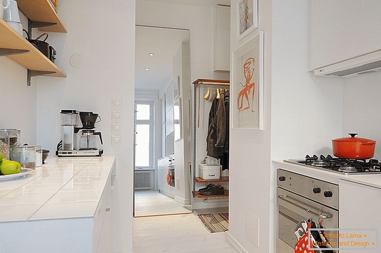 Bucătărie de apartamente mici de lux în Suedia