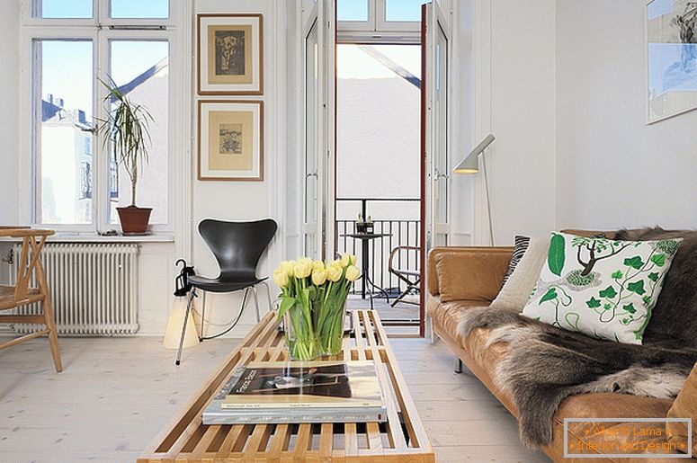 Camera de zi a apartamentelor mici de lux din Suedia