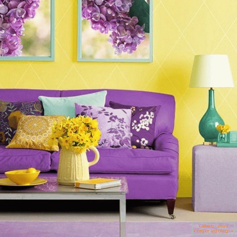 Combinația perfectă de violet și galben