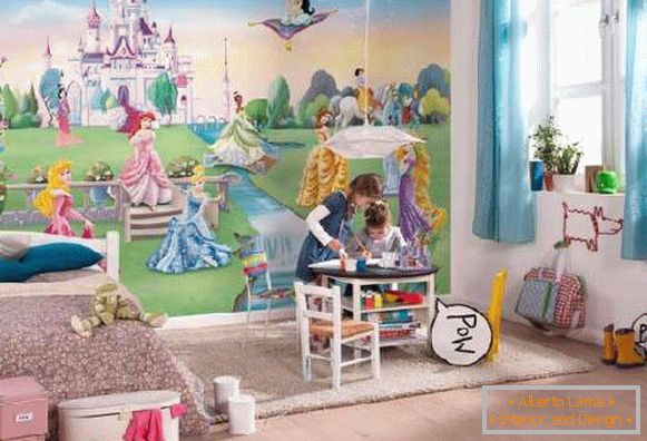 tapeturi în camera copiilor pentru băieți și fete, foto 20