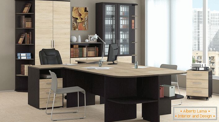 Cabinet mobilier - simplitate, modestie, functionalitate si practicitate in birou.
