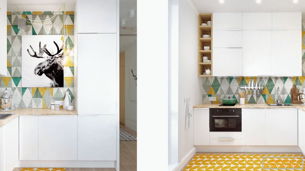 Design interior de bucătărie într-un apartament mic din Moscova