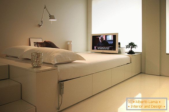 Dormitor într-un stil futurist
