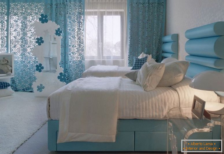 albastru-dormitor-color și alb-covoare-design-in-moderne-lux-vise-house-design-by-shh