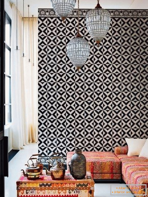 Cameră marocană-decor-în-living
