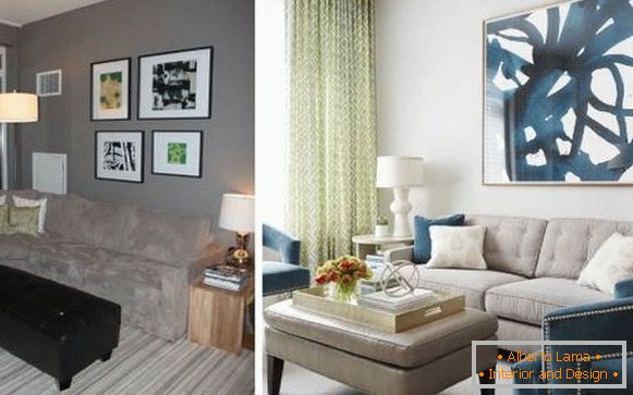 Designul elegant al unei case particulare în interior: camera de zi înainte și după