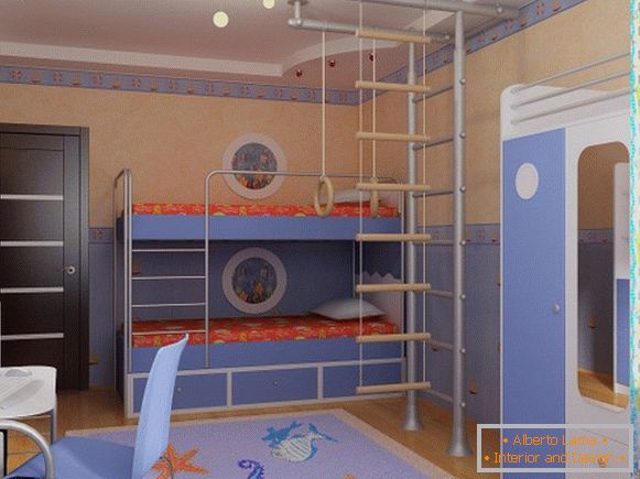 interiorul unei camere pentru copii pentru un elev școlar, fotografie 57