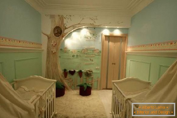 interiorul unei camere pentru copii cu două paturi, fotografia 49