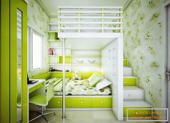 зелёный interiorul unui dormitor pentru copii для двух девочек