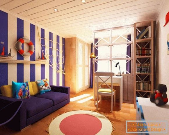 interiorul unui dormitor pentru copii на морскую тематику