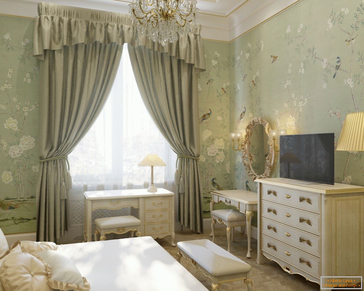 Dormitor - design în stil clasic