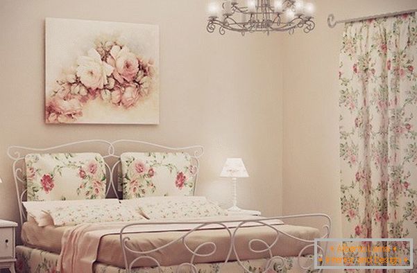 stil Provence în interiorul dormitorului