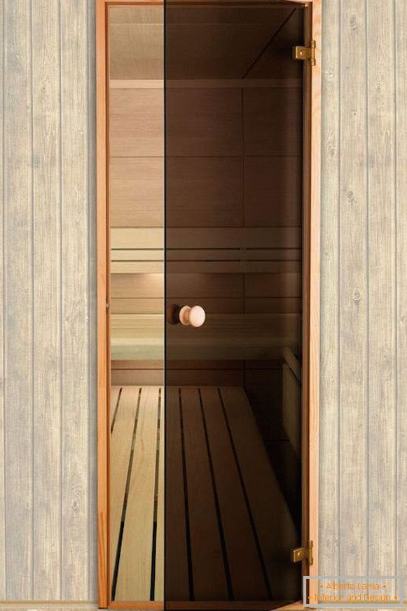 Usa de sticla pentru sauna si sauna cu bucle frumoase