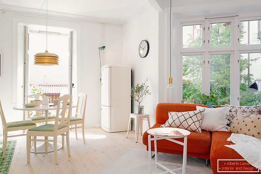 Interiorul unui apartament cu o cameră în Gothenburg