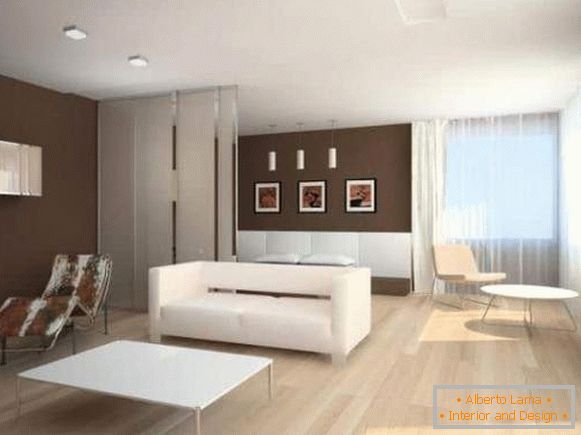 Design modern al unui apartament cu două camere în stilul minimalismului