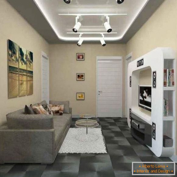 Design modern al unui apartament cu două camere, în stil high-tech