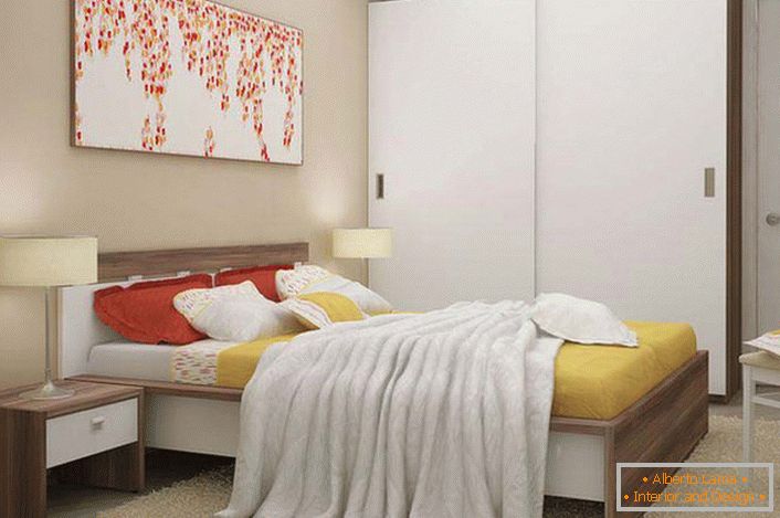 Laconia și mobilierul modular modular sunt alegerea potrivită pentru un dormitor mic.