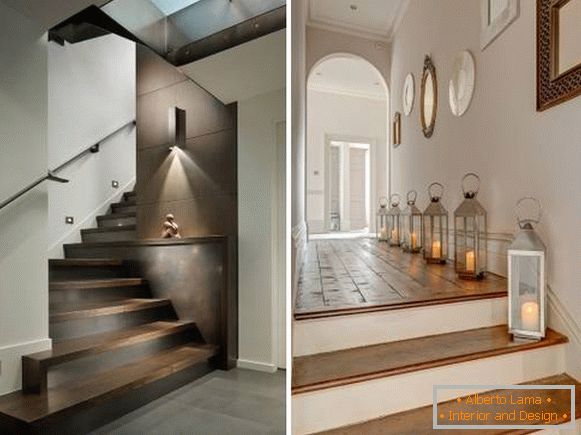 Lumina din spate scări în casă - idei de design de fotografie