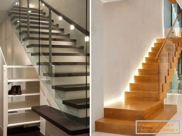 Cele mai bune idei pentru scări de iluminat într-o casă privată la etajul al doilea
