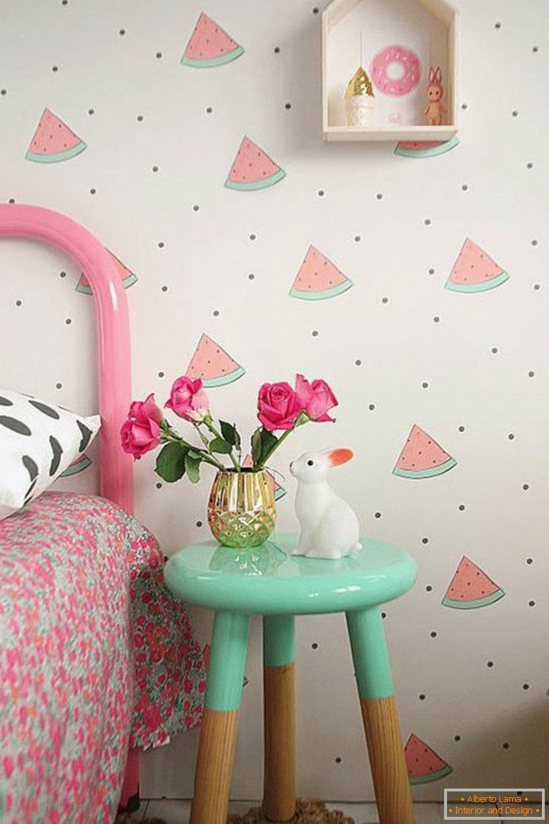 imagini de fundal-copii-cameră-pepene verde-model-roz-masă laterală
