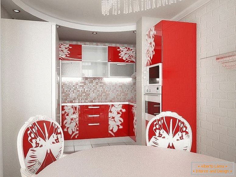 Combinația de mobilier interior interior și roșu