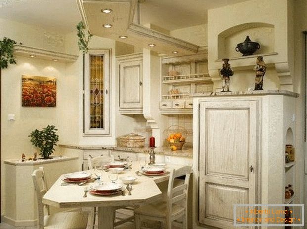 bucătărie mică în stilul de design foto Provence