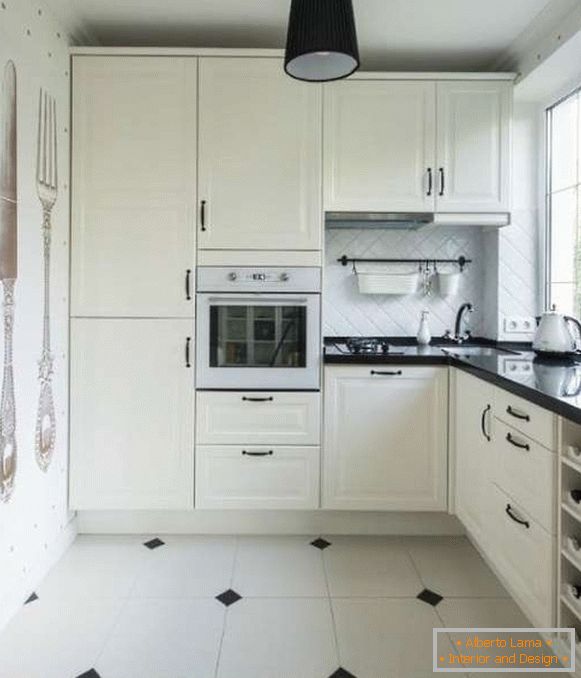 Apartamente mici de studio - design de bucătărie pe fotografie