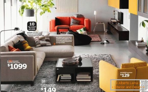 Design de living cu mobilier IKEA