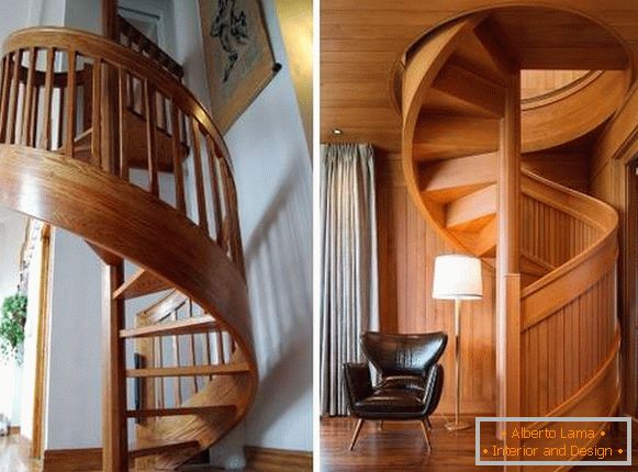 Scări scări din lemn într-o casă privată