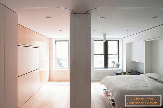 Dormitor și copiat multifuncțional de apartament-transformator în New York