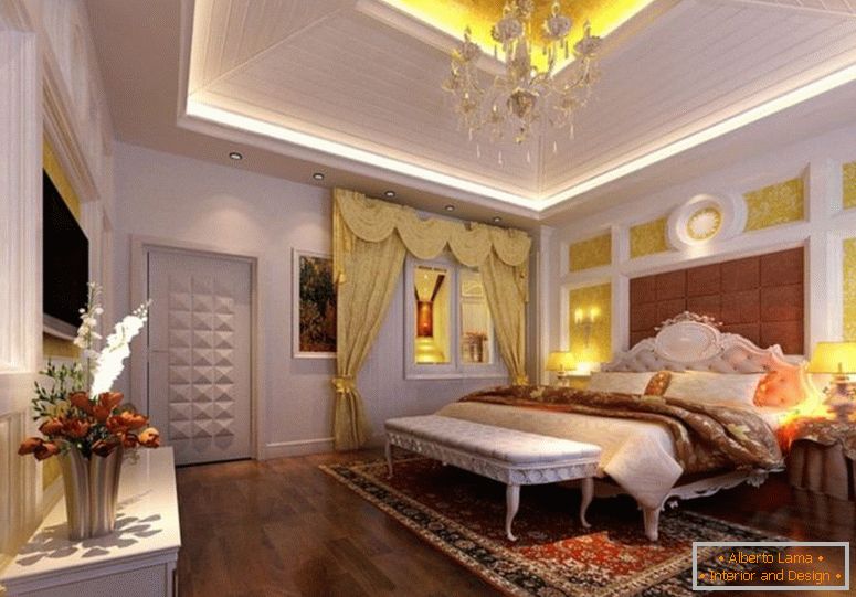 de lux-master-dormitor-design-cu-lemn-tavă de tavan
