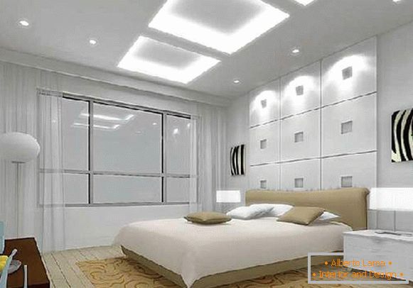plafoane întinse dormitor 12 mp, fotografie 50