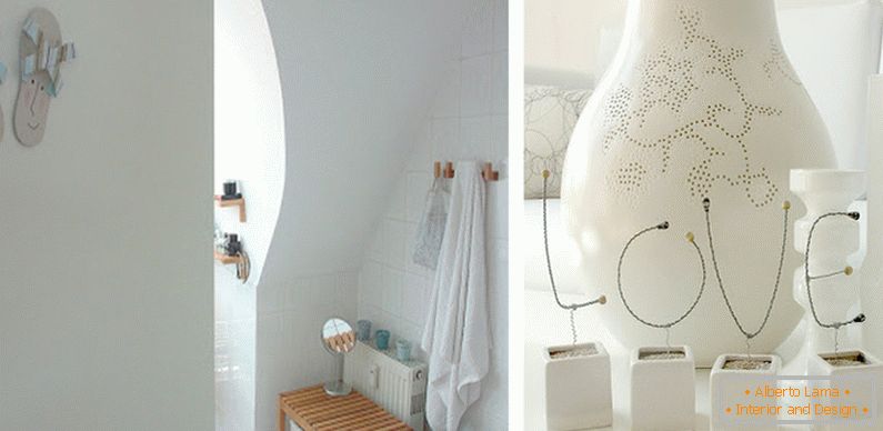 Elemente de baie și decorative în culoare albă