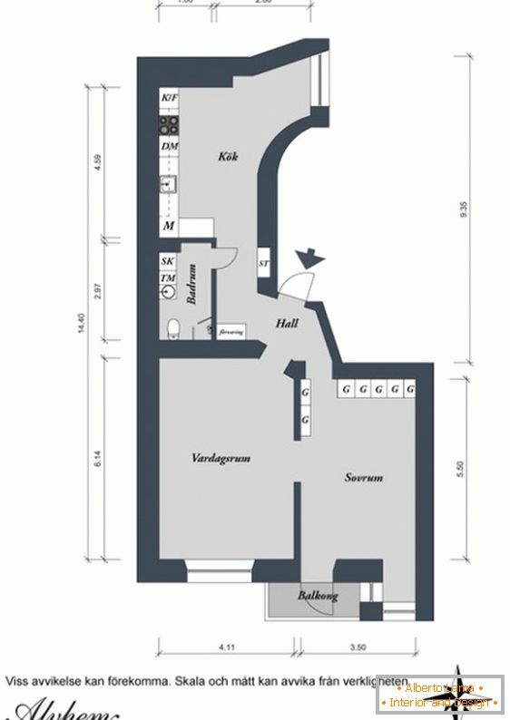 Planul unui apartament mic