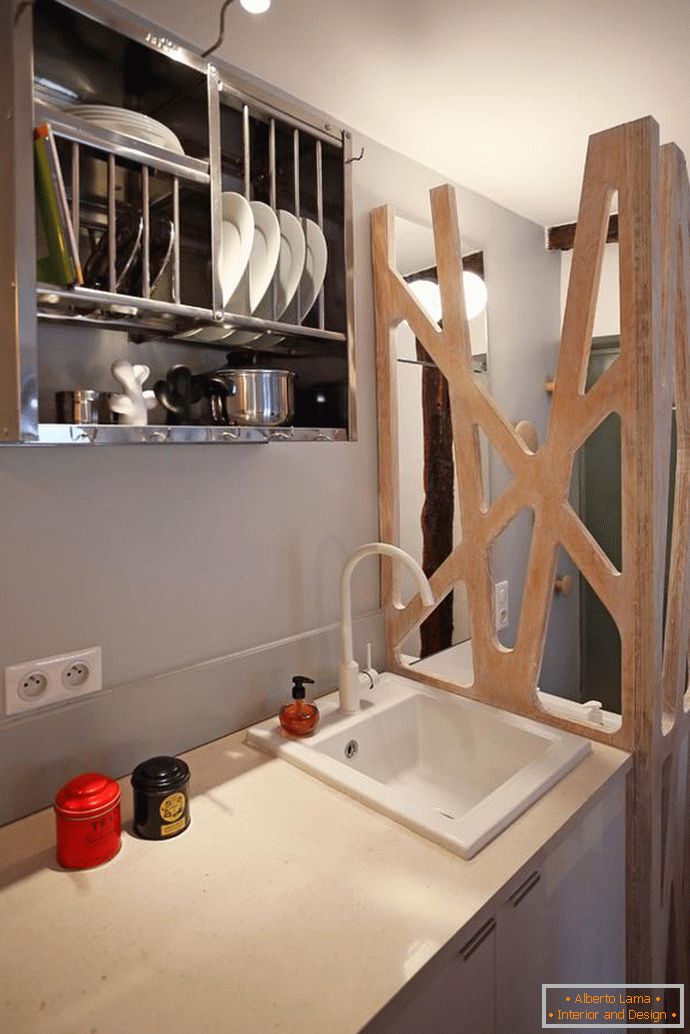 Bucătărie elegant mic apartament studio